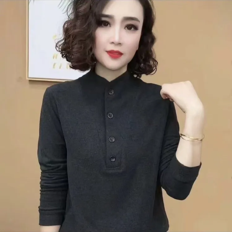 高领百搭打底显瘦女士上衣减龄百搭双面德绒保暖时尚秋冬新款长袖