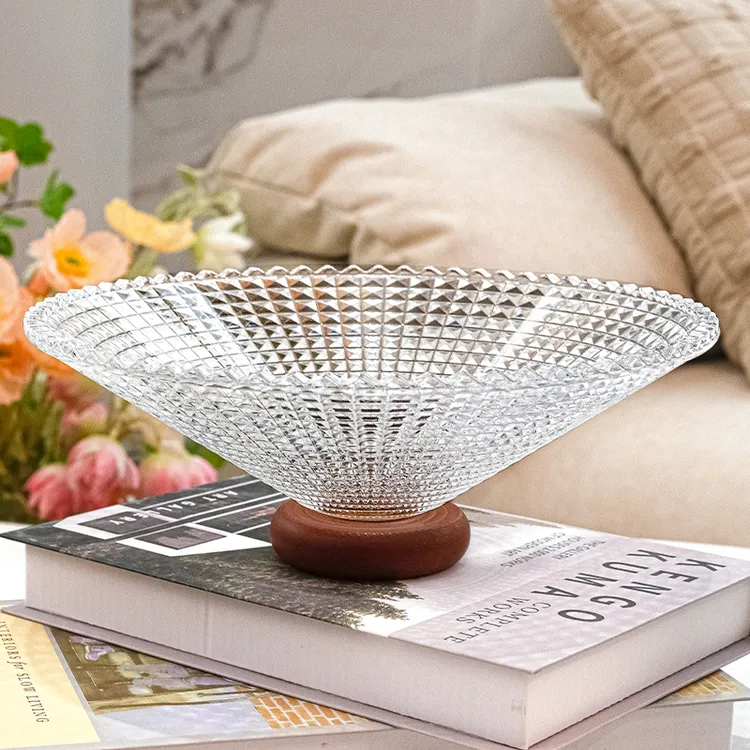 玻璃干果盘家用糖果盘零食收纳果篮茶几摆放高脚水果盘