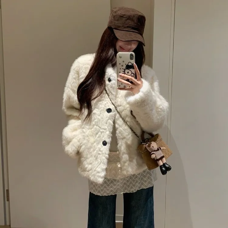 sheran/奢然25年秋冬新款气质韩版小个子宽松短款外套