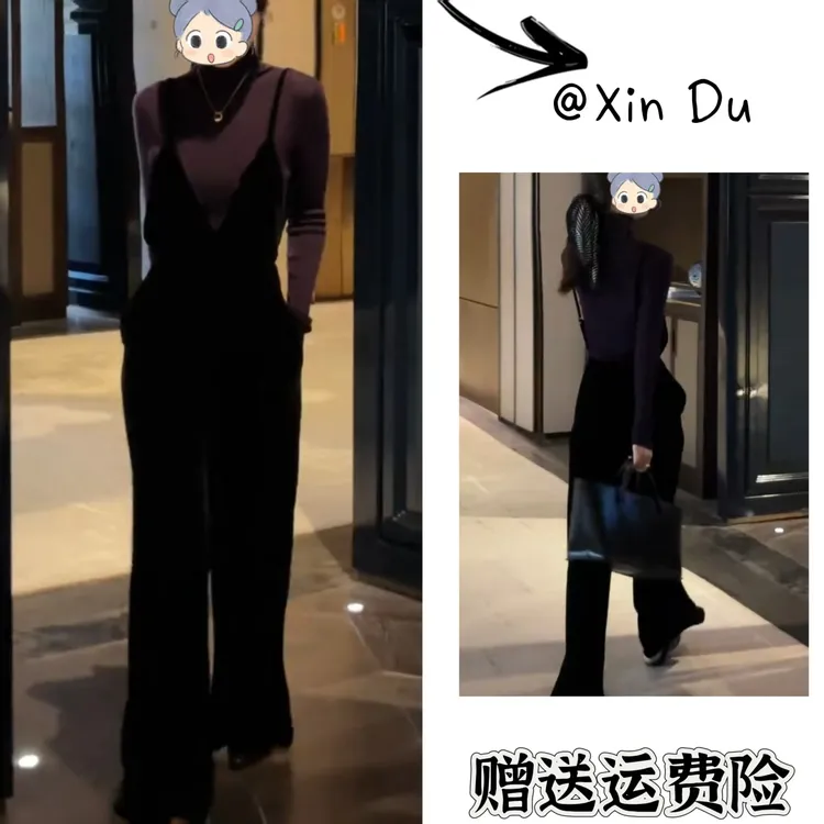 2025秋季新款时尚显瘦气质女士网红洋气两件套百搭款D23121