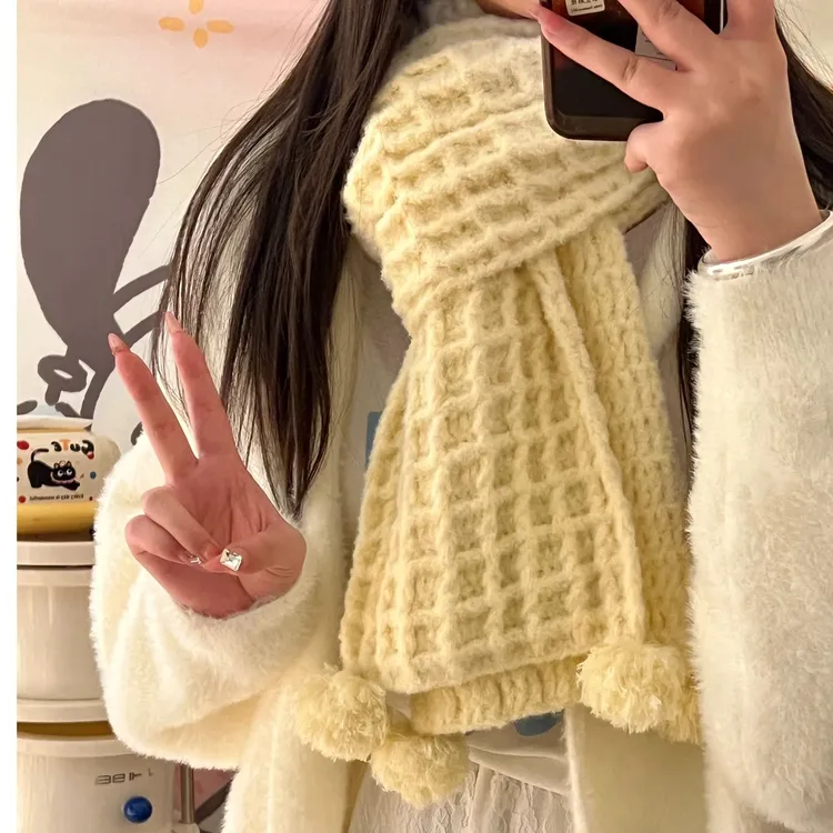 手工编织华夫格围巾diy材料包送女生男生闺蜜生日礼物