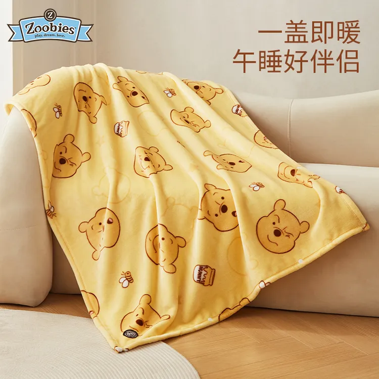 【迪士尼】zoobies法兰绒披风毯空调毯办公室家居午睡多功能毯
