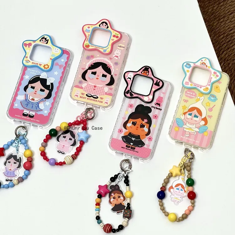 新款星星镜头可爱卡通哭娃系列适用苹果16promax手机壳15/14/13