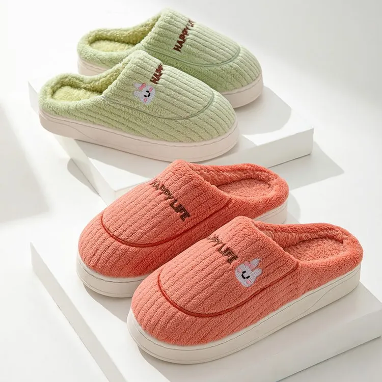 踩屎感棉拖鞋女秋冬季室内居家防滑保暖毛绒情侣包头可爱棉拖鞋男