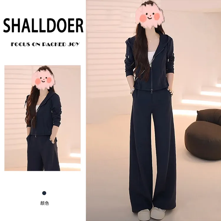 连帽卫衣套装两件套2026新款修身显瘦瑜伽运动连帽外套香蕉裤女装