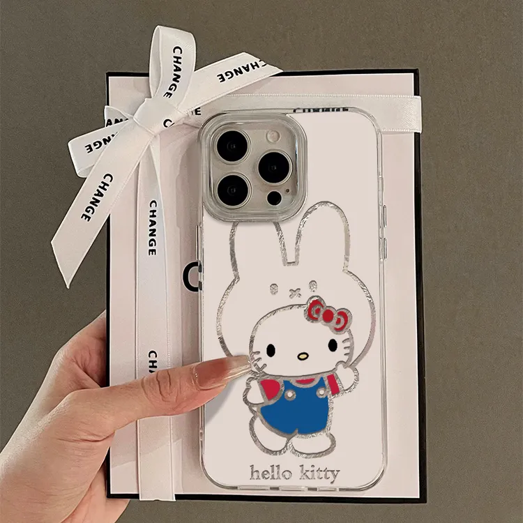 夕与空米菲兔头套Kitty适用苹果16漩涡手机壳华为vivo小米15oppo