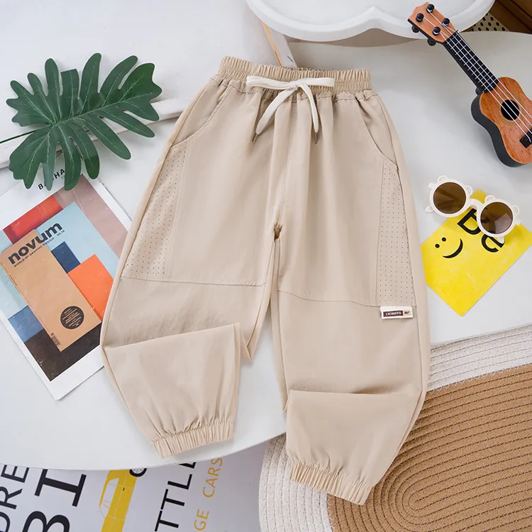 男女中大童网眼帅气休闲运动薄款洋气夏季松紧外穿时尚九分裤