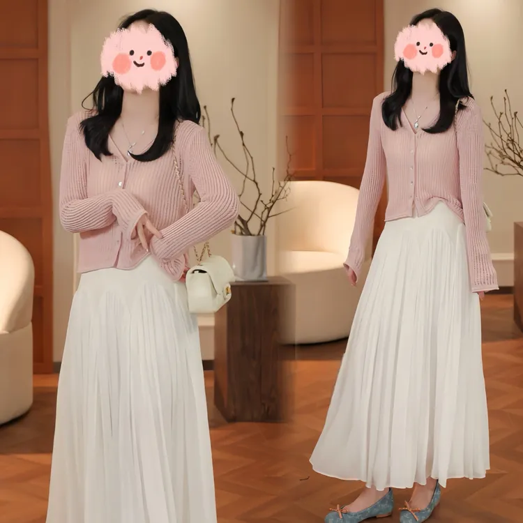 早春新款气质高级感欧诺风针织衫半身裙小个子显瘦高腰时尚百搭女