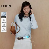 乐町花边V领绞花毛衣2593