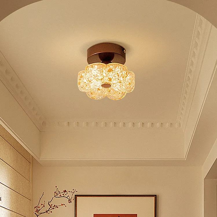 摩灯会 过道吸顶灯 奶油花朵玄关入户灯衣帽间2024新款现代24440