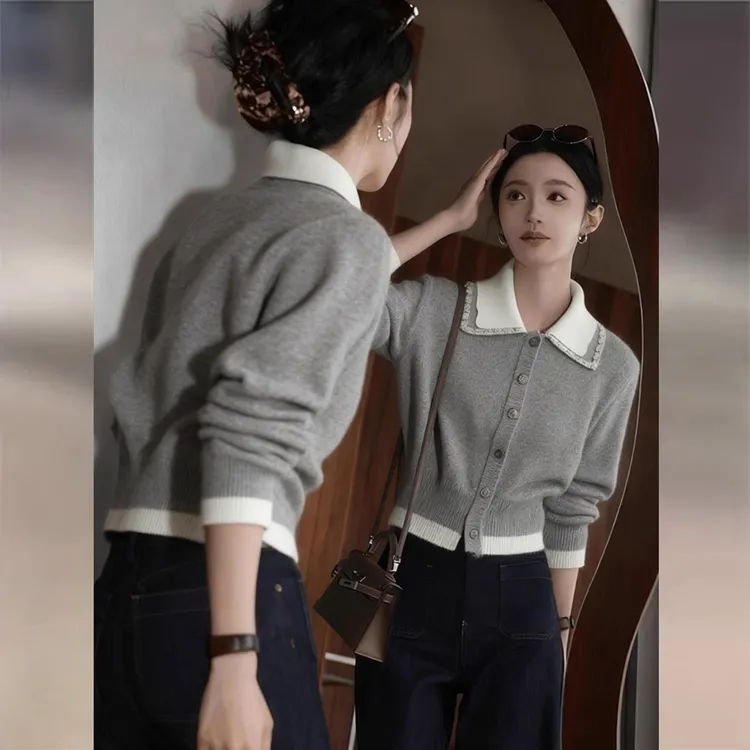 冬季2025新款女装韩系氛围感穿搭针织衫超好看慵懒风显瘦百搭毛衣
