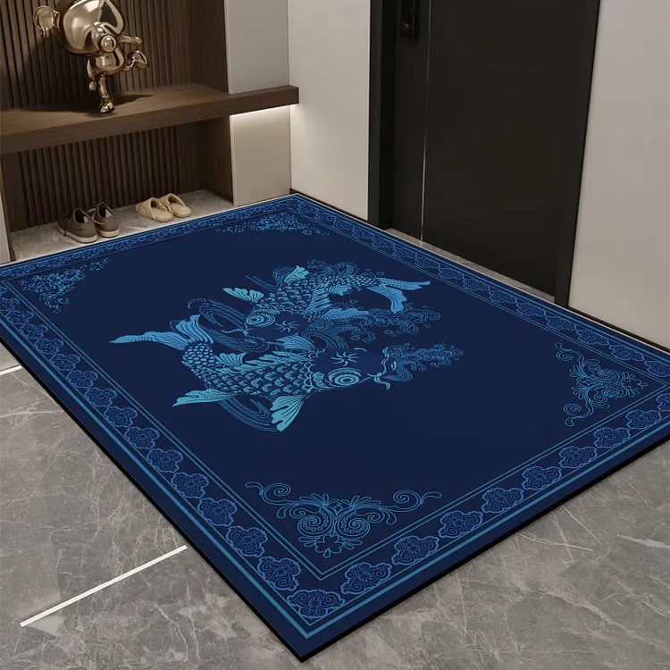 蓝色进入户门垫防滑地垫室内外大门口硅藻泥脚垫蹭土地毯可裁剪