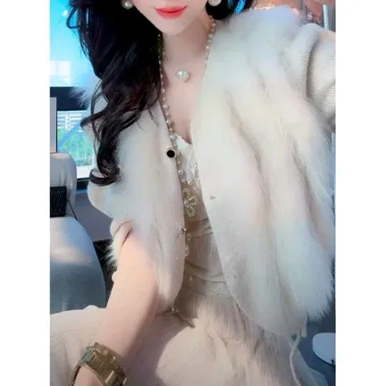 薇恩COCO秋冬装新款狐狸外套针织开衫毛衣女装仙女气质