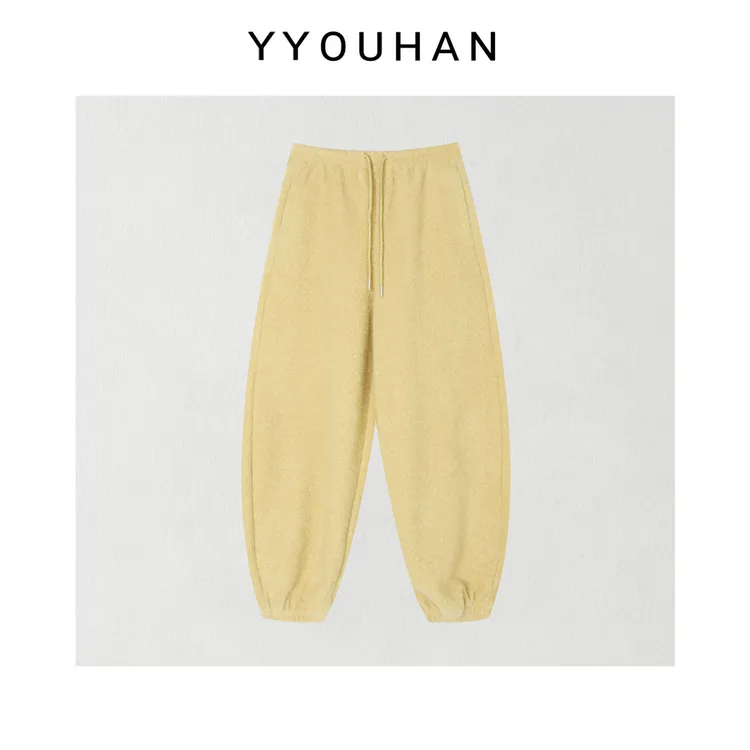 月月 2025冬季新款加绒加厚小众设计绒感束脚休闲裤 2512C8795