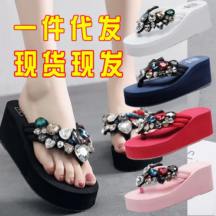 【明星同款】人字拖鞋女2025新款时尚外穿厚底夏季外出百搭韩版增高