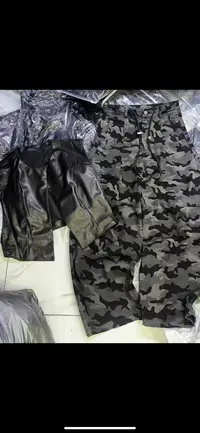 早秋新款大码女装高腰街头风迷彩宽松阔腿牛仔裤适合梨形身材