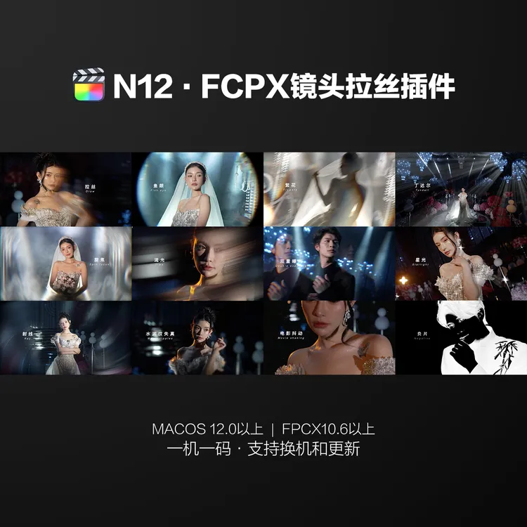 N12·FCPX镜头拉丝插件 | 使用教程商品图