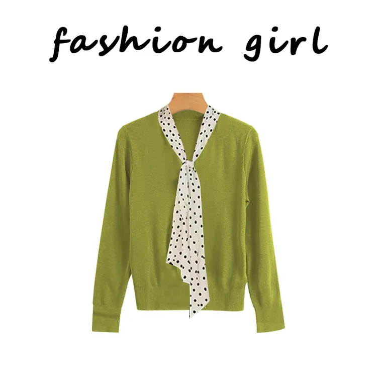 今年流行漂亮春款时尚洋气时髦独特别致超好看单穿气质绿色上衣女