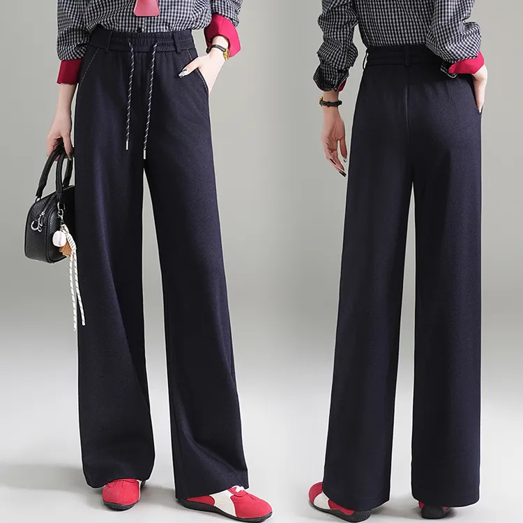 2025秋季天丝羊毛针织牛仔裤柔软亲肤垂坠丝滑挺括修身休闲女款