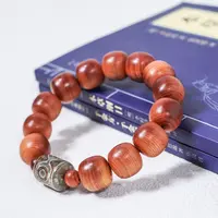 【中国徐州博物馆联名款】太行崖柏1.4老型单圈手串diy玛瑙三眼天天