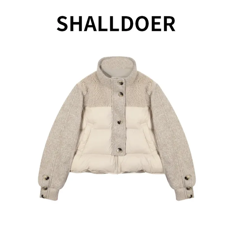 2026冬季时髦短款棉服女立领拼接设计感小众百搭新款保暖外套潮女