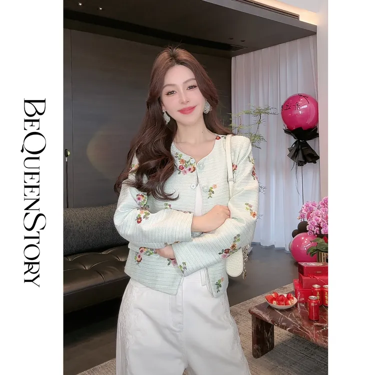 余潇潇【锦绣繁花】2025重工鲜花绣片金线国风绣片外套