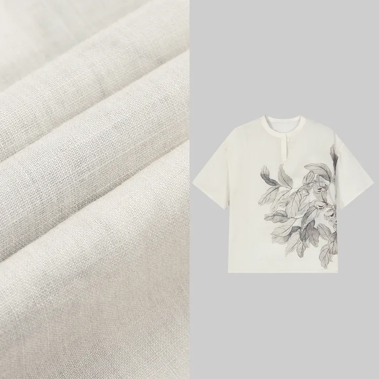 2025年夏季新款平纹苎麻圆领上衣高级透气中国风设计感ZHCY25072