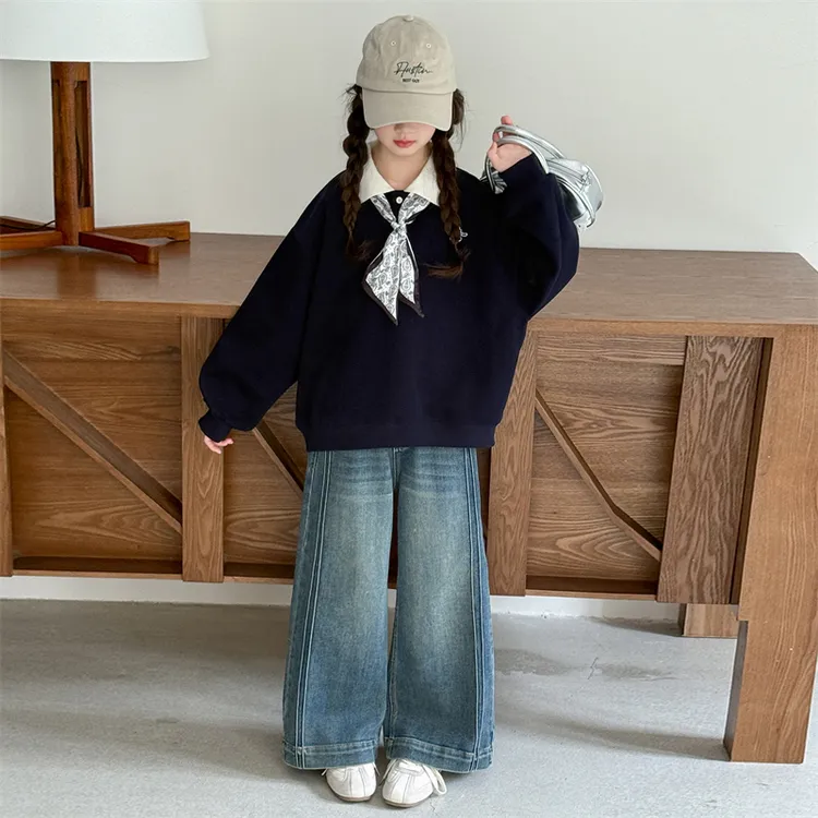 简约潮牌店铺儿童服装2025年新款衣服女童装秋装套装6-12岁高级感