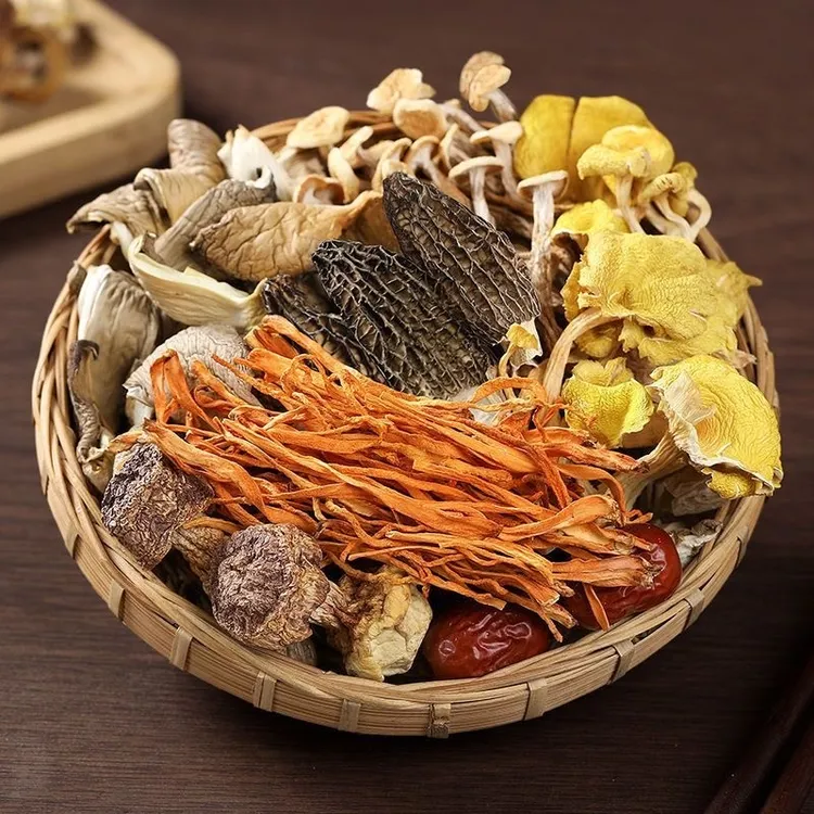 七彩菌菇汤包云南特产羊肚菌鹿茸菇杏鲍菇虫草花煲汤炖鸡汤美FT