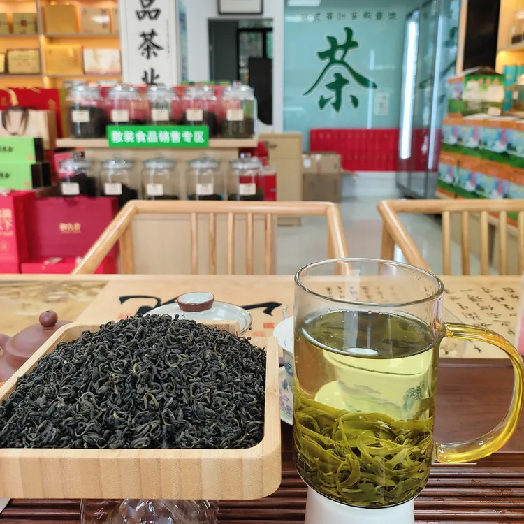 绿茶高山绿茶浓香耐泡滋味干爽干茶均匀叶底干净
