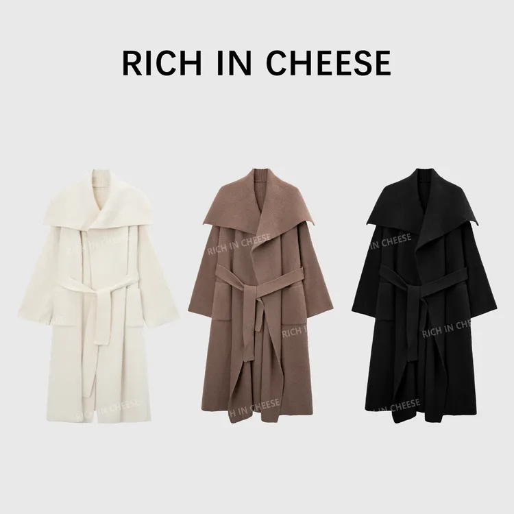 RICHINCHEESE 慵懒美学 老钱风慵懒千金感毛衣开衫