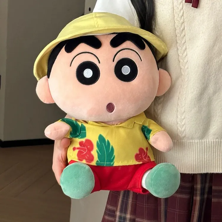 正版蜡笔小新玩偶周边衬衣娃娃造型毛绒玩具女生爸爸礼物联名