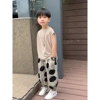 男童夏季洋气薄款套装2025新款中童韩版无袖T恤防蚊裤两件套童装