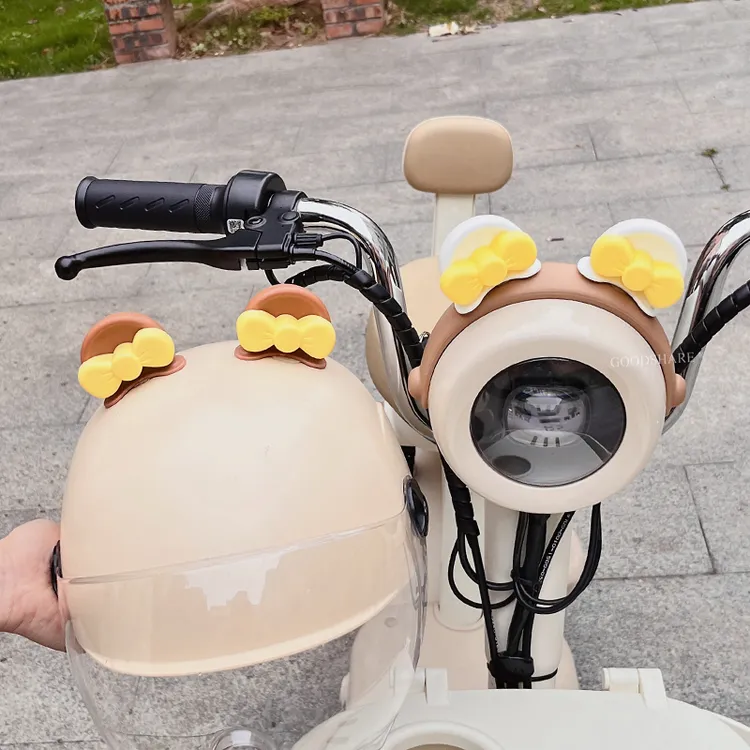 电动车装饰小配件可爱卡通小熊耳朵雅迪爱玛电瓶自行车头盔装饰品