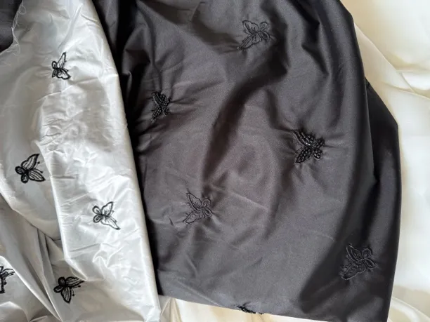 DIY三合一直充绒刺绣羽绒服面料 