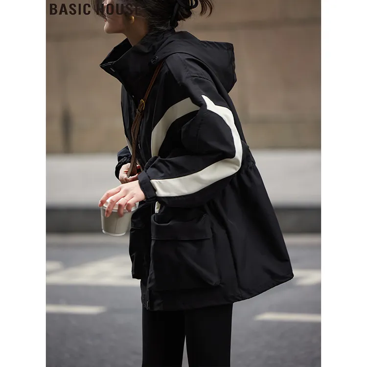 BasicHouse/百家好夜月交辉连帽工装外套女士秋冬氛围感服饰