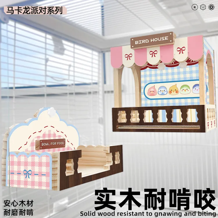 精灵族鹦鹉木屋龙猫兔子纯实木花枝鼠小房子豚鼠鸟窝牡丹仓鼠睡窝