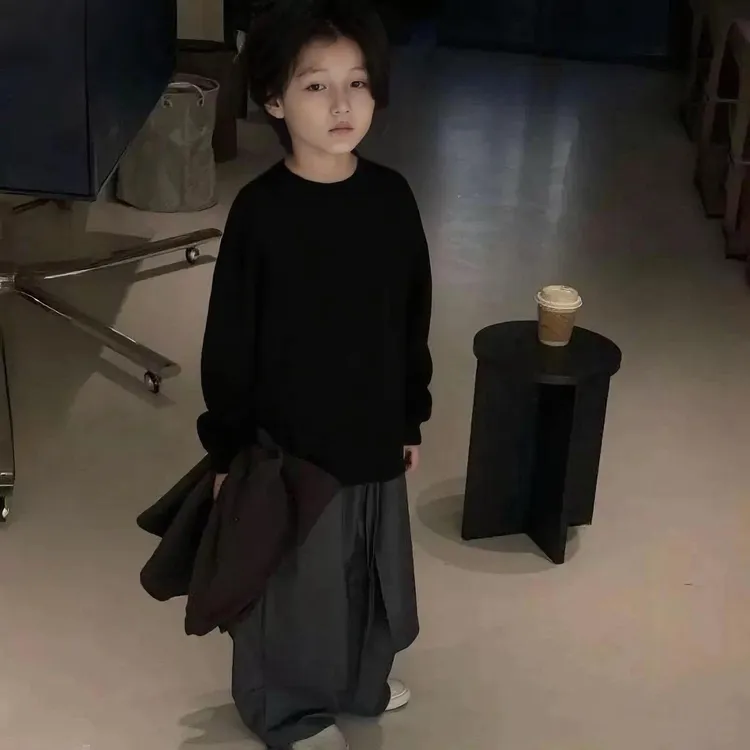 男女童裤子儿童阔腿裤秋装新款儿童T恤套装女孩休闲小女孩男孩套