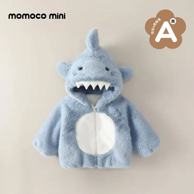 【现货】MOMOCOmini冬季婴童毛毛鲨鱼可爱外套保暖加绒87910123004