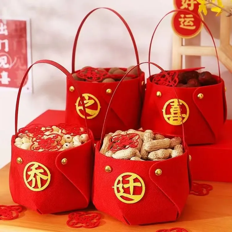 乔迁之喜装饰新居入宅布置搬家仪式用品手提篮子新房客厅创意摆件