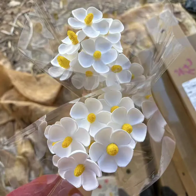 【花瓣白色是起泡材料】新款紫罗兰手工花【批发花店的两单包邮】