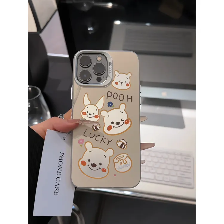 维尼适用苹果17pro手机壳16promax彩银华为p80荣耀oppo简约小米15