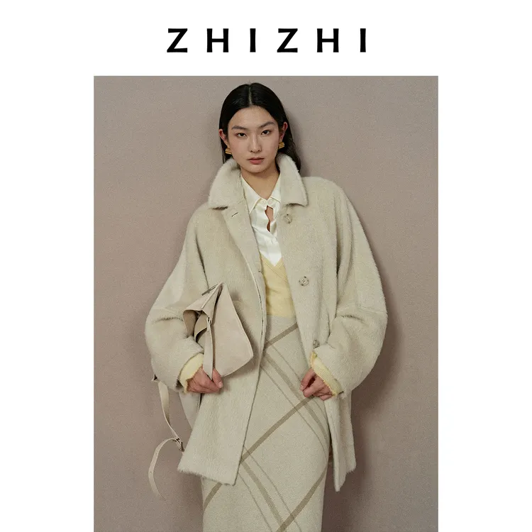 致知 朝中措 苏立小翻领连袖大衣冬季新款挺阔大衣ZZ2EWWWT122