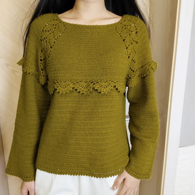 绒语 《云舒上衣》手工毛衣线钩针线自制材料包 真丝羊绒线