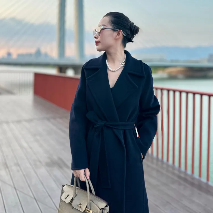 【布依佳 小个子版】经典大衣 双面双层加厚 长款外套秋冬长袖百搭