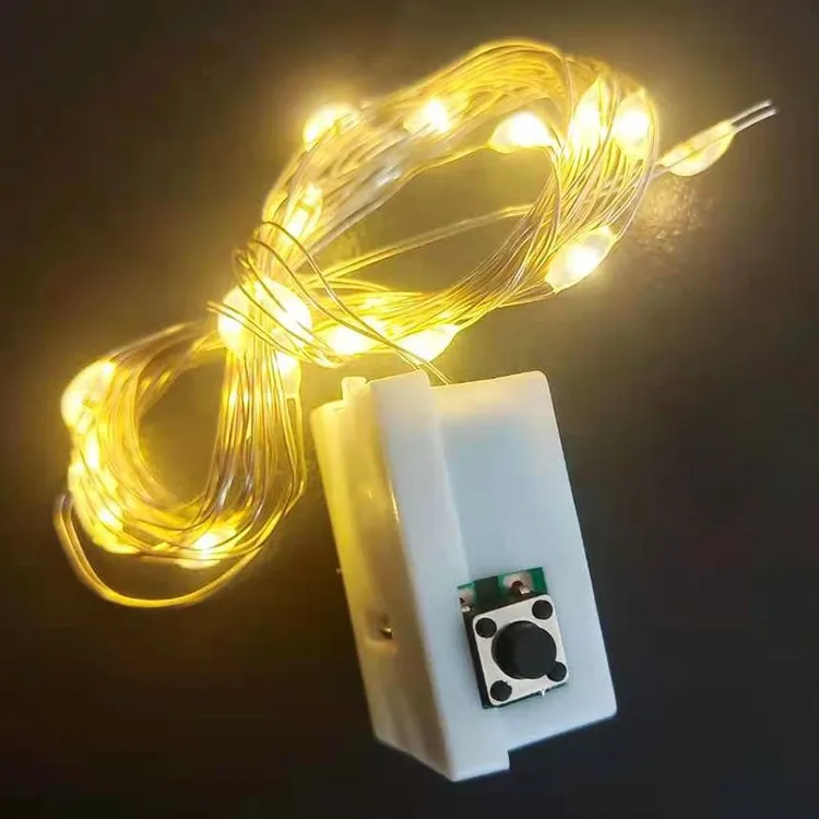 LED小彩灯花束鲜花波波球满天星绿植蛋糕装饰灯小灯串小白盒便宜