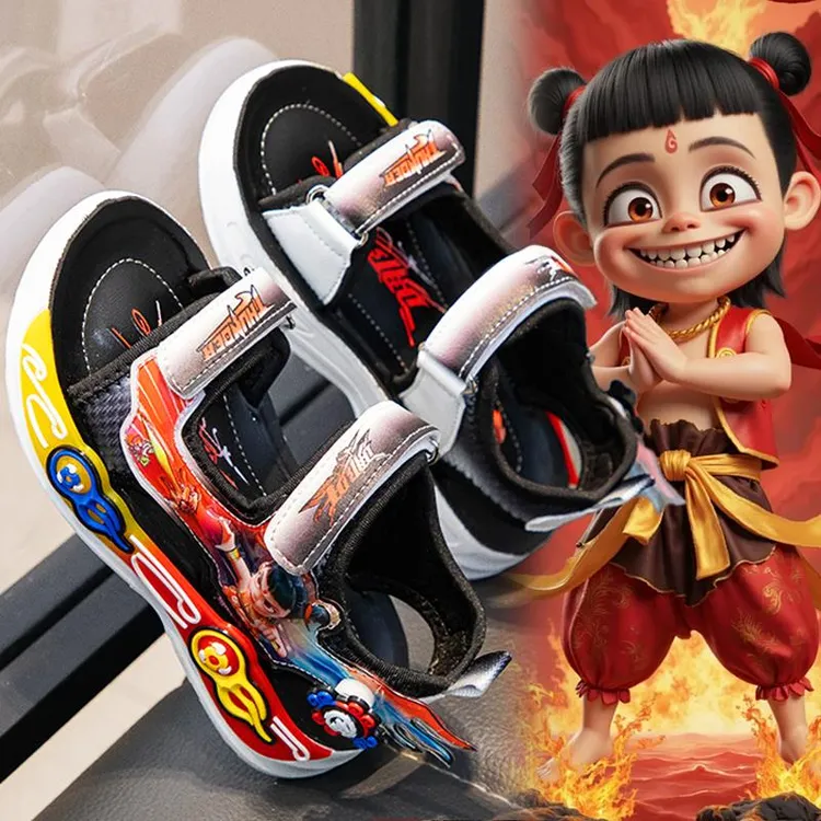 卡通凉鞋男童夏季2025新款儿童运动沙滩鞋中大童男孩卡通凉拖软底