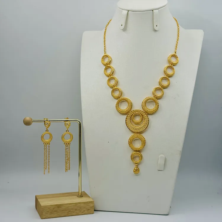 铜项链 TJ368 铜首饰 项链耳环 网红两件套