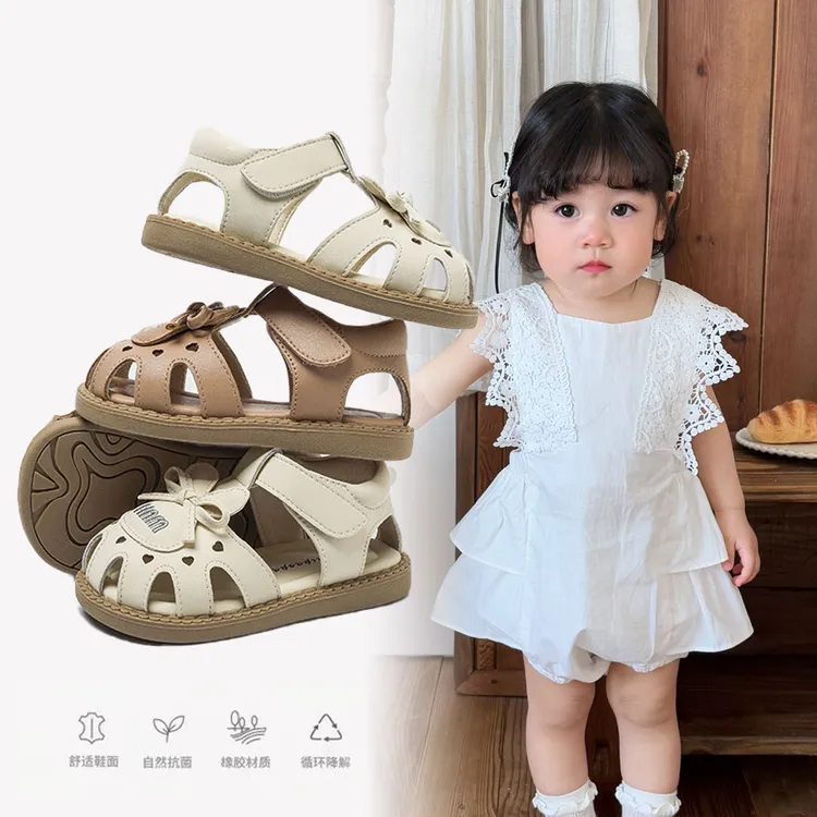 女童软底凉鞋2025夏季洋气儿童鞋子宝宝包头公主鞋女孩防踢学步鞋