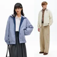 PSOBrand刺绣双面穿翻领拉链休闲百搭宽松情侣夹克外套PJK133